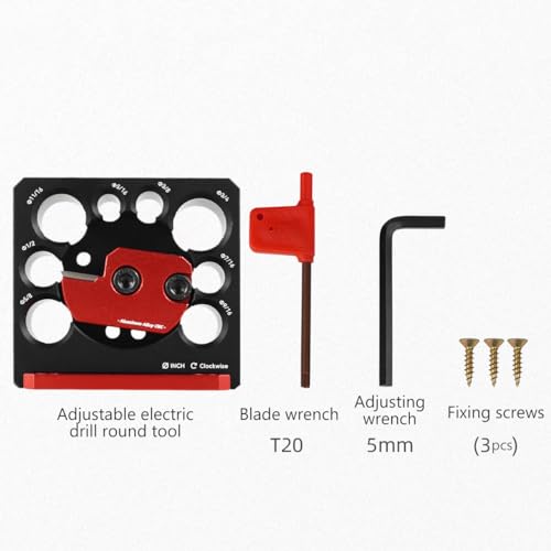 Dowel Maker Jig Kit, Imperial 5/16-3/4 inch Carbide Inserts Dowel Maker, 8 Holes Adjustable Dowel Cutter Plate, Aluminum Alloy Electric Drill Milling Dowel Round Rod Auxiliary Tool (6 Pcs) - color: 6 Pcs