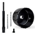 DECKRKAT 4-1/4" Concrete Hole Saw Kit,Electroplated Black Quenching Tech,Heavy-Duty Thickened Alloy Teeth,SDS Plus Shank & 2 Center Bits for Concrete,Brick,Stone. - size: (110mm)4-1/4"