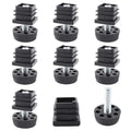 8Pcs Adjustable Leveling Feet 25 x 25mm Square Insert Kit Furniture Glide Leveler, Leveling Screw Leg for Cabinets Sofa Tables Chairs Raiser, Black - size: 25x25mm