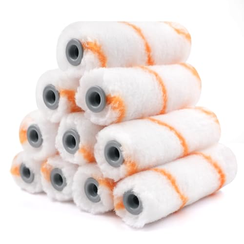 ROLLINGDOG 4 inch Small Paint Roller Covers - color: 10pc 4" Polyester Roller Cover