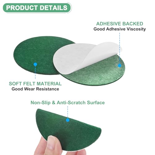 M METERXITY 30-Pack Lamp Base Felt, 3 Inch Dia. 2mm Thick Self Adhesive Round Fabric Felt Pads for Lamp/Furniture/DIY, Non-Slip Fiber Backed Patch Circles with Adhesive Backing [Green] - color: Green, size: 3" Dia