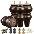 SHANJUE 8 Inch Sofa Legs Wood Round Furniture Feet for Couch Dresser, 4PC - size: 8 inch
