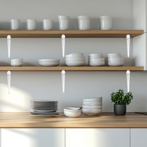 24 Pack 10" x 8" Heavy Duty Metal Shelf Brackets, Floating Shelf Bracket, L Brackets for Shelves, Perfect for 10 Inch Wide Wood Boards, Rustic Farmhouse Decorative Wall Mount Corner Brace - size: 24 Pack 10" x 8" White