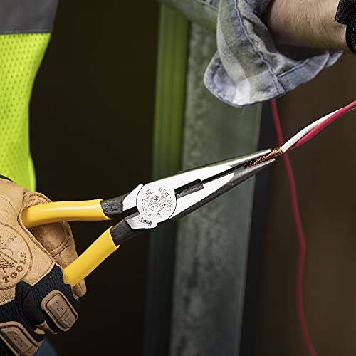 Klein Tools D203-8 Needle Nose Pliers, Long Nose Side Cutters, Alligator Pliers with Extended Handles, 8-Inch - style: Side Cutting