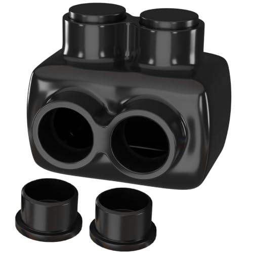 OHLECTRIC Insulated Wire Connector 2 Port Dual Side Entry for 2-14 Wire Range Lugs with 7/32 Hex Screw, Pre-Filled with Oxide Inhibitor - Wire Connectors, Electrical Connectors, Wire Tap