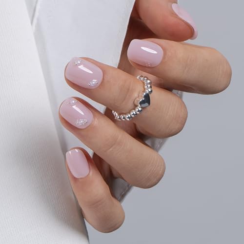 CurvLife Extra Short Square Press On Nails, Pearl Whisper, Soft Gel - color: D1 - Pearl Whisper