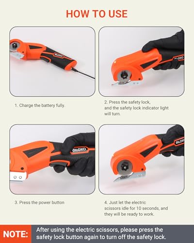 VLOXO Cordless Electric Scissors Cardboard Cutter for Leather