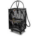 PASMAN Reusable Foldable Rolling Grocery Bag on 5 Wheels,Medium,Black - color: Black, size: Medium