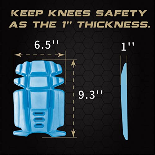 No Strap Knee Pad Insert for Work Pants, Uniforms, and Tactical Pants, Breathable Pocket Knee Pads for Gardening, Construction, Flooring, Cleaning, and Garage, 9.3''×6.5''×1'', Blue - size: 1 pair 9.3''×6.5''×1''