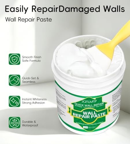 Wall Repair Paste 12 OZ, Drywall Crack & Hole Filler, Fast Drying Spackle for Interior Wall Repair