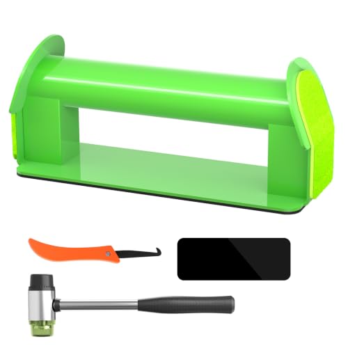 2026 Upgraded Floor Gap Fixer Tool for Laminate, Vinyl Plank, Hardwood –Iron Construction Heavy Duty Floor Gap Repair Tool with Extended Striking Area, Sticky Pads, Quiet Felt Pad & Hammer (Green) - color: Green