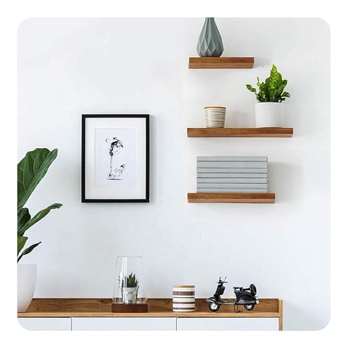 4Pcs 3 Inch Black Floating Shelf Brackets, Heavy Duty Hidden Shelf Supports, Concealed Blind Shelf Support for Wood Shelves DIY Home Decor, Includes Screws and Wall Plugs - size: 3 Inch
