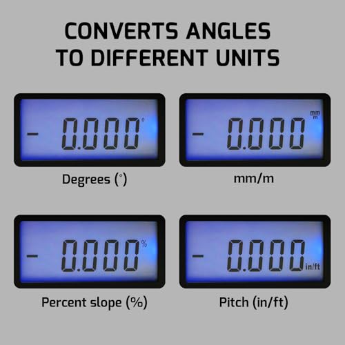 Digital Angle Finder Magnetic Protractor Inclinometer Angle Level Meter Tool Digital Protractor Bevel Gauge for Woodworking, Table Saw, Construction V-Groove 0~360 degree with Backlight