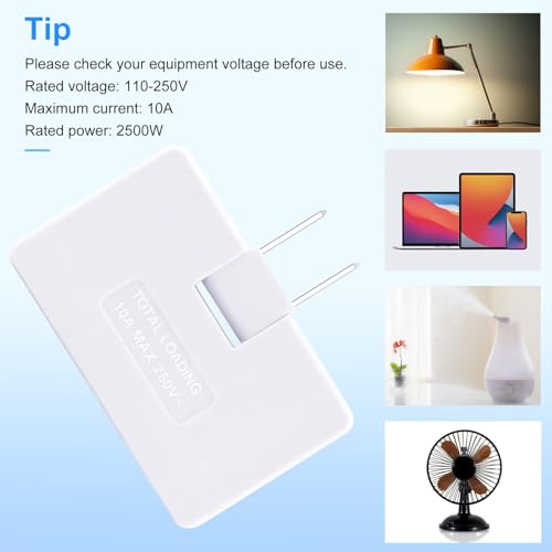 3 Pack AC Flat Wall Outlet Extender Flat Plug Adapter Outlet, Fold-Able 3 Way Wall Adapter Mani Plug for Home and Travel (White)