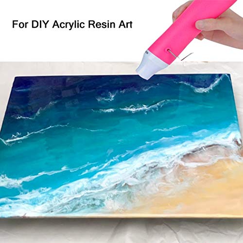 Bubble Removing Tool for Epoxy Resin and Acrylic Art, DIY Glitter Tumblers, Specially-Designed Heat Gun for Making Acrylic Resin Travel Mugs Tumblers to Remove Air Bubbles (Pink) - color: Pink