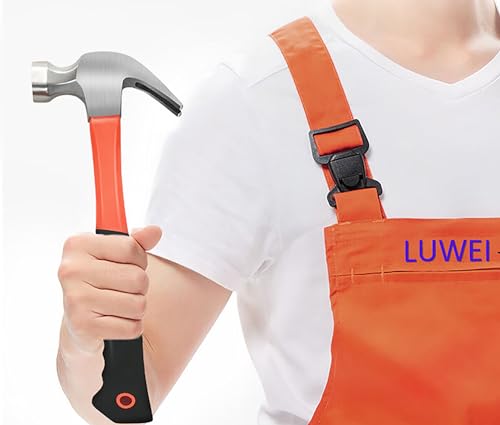Forged Steel Claw Hammer, 1 Pcs 11 Oz Tack Stubby Hammer with Leather Handle for Pulling Out and Driving Nails (S) - size: S