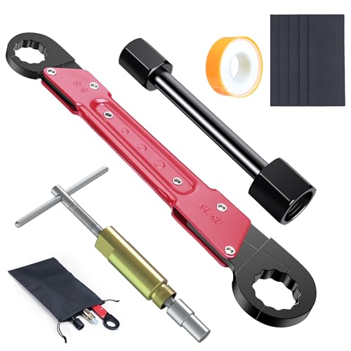 Preciva 9PCS Angle Stop Wrench Kit,2-in-1 Faucet Wrench with 5 Sandpapers &1 Storage Bag Plumbing Tool Set for Removing and Installing Angle Valves DIY & Experts