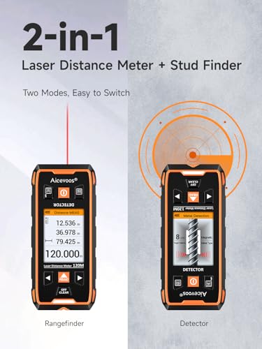 Stud Finder Wall Scanner - Stud Finder Tool w/Intelligent Microprocessor Chip, Stud Detector Beam Finders and Laser Measure for the Center and Edge of Wood AC Wire Metal Studs Joist Pipe