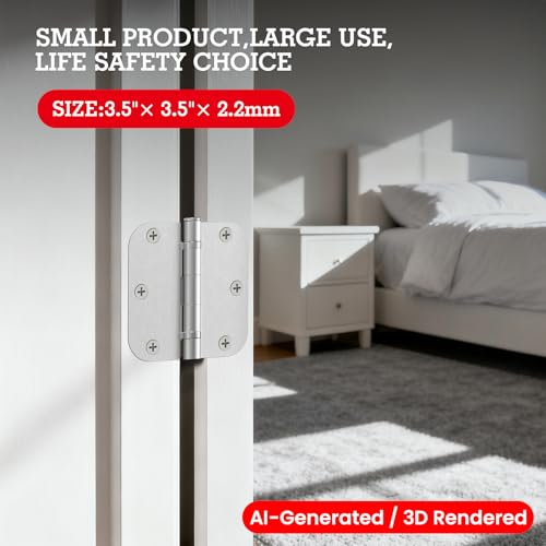 TDCHINGES Rounded Door Hinges Brushed Nickel 3.5" 5/8" Lasting Mute 30 Pack - color: Satin Nickel-Rounded, size: 30 Pack-Ball Bearing-lasting no squeak