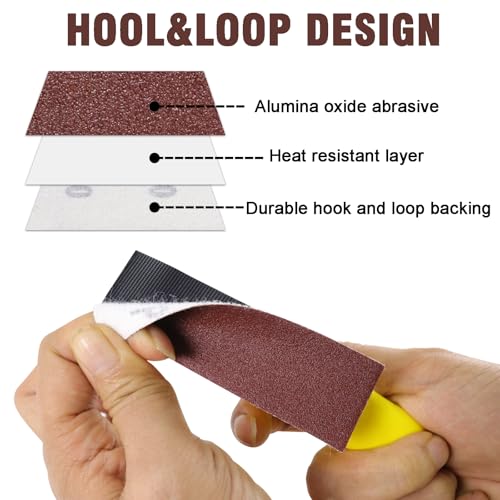 MAXMAN Micro Sander Paper Kit, 100Pcs Sandpaper Assortment, for Wood Crafts - style: Red 80-2000 Gri
