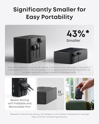 Anker Nano Travel Adapter, 2 USB C Universal Charger, 20W, 1× 2-Pin AC - color: Black