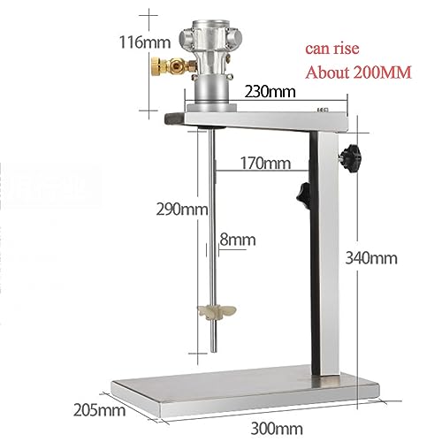 1 Gallon Pneumatic Automatic Paint Mixer, 1/16HP Air Agitator, Ink Coating Mixing Tool with Height Adjustable Stand, for Viscous Liquid Ink Dye Chemicals