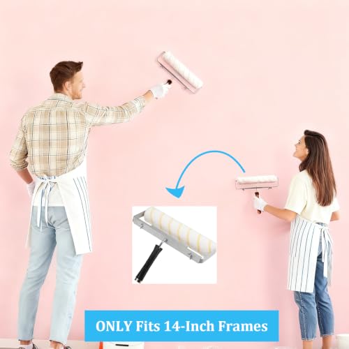 6 PCS Paint Roller Covers 14 Inch 1/2" Nap Microfiber - size: 6 PCS, 14-Inch
