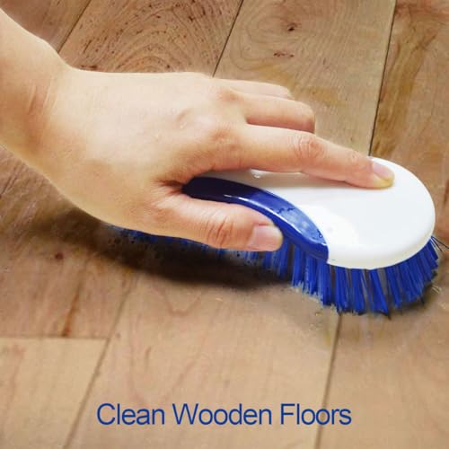CELOX 2 Pack Multi Purpose Heavy Duty Scrub Brush, Deep Clean Brush for Tile Floors and Walls, Shower Doors, Tubs - color: White Blue-2pack