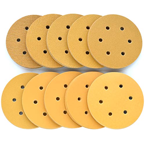 6-Inch 6-Hole Hook & Loop Sanding Discs 60-800 Mixed Grits, 100-Pack - style: 60-800 Assorted Grits 100pcs