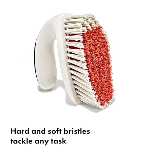 OXO Good Grips All-Purpose Scrub Brush – 2-Pack, Crevice Cleaning, Bathroom Cleaning, Scrub Brush with Handle, Brushes to Scrub Your Kitchen or bathrooms - size: 2 Pack