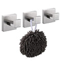 KOKOSIRI Bath Towel Hook Wall Mount Square Robe Hook Coat Hook Bathroom Kitchen Garage Heavy Duty SUS 304 Stainless Steel 3 Pack Brushed Nickel B1010BR-P3 - color: Brushed Nickel, size: 3 Pack