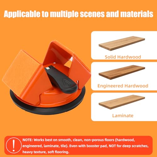 Floor Gap Fixer Tool Kit (4 in 1) – Heavy Duty 45° Striking Surface Floor Gap Repair Tool with Hammer, Crevice Cleaning Tool, 5Pcs Sticky Pads, Iron & Enhanced Suction Cup for Laminate/Vinyl Flooring