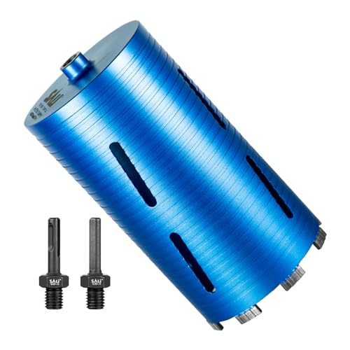 SALI Diamond Core Drill Bits 5 1/2" Diameter 10"/254mm Drilling Depth 5/8-11" Thread Core Bit Turbo Laser-Welded Segments for Cured Concrete with, Brick, Block, Masonry, with Two Adapters - size: 5 1/2 inch