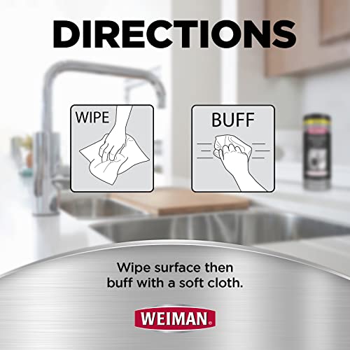 Weiman Stainless Steel Cleaner Wipes (4 Pack) Removes Fingerprints, Residue, Water Marks and Grease from Appliances - Works Great on Refrigerators, Dishwashers, Ovens, and Grills - style: 30 Count (Pack of 4)