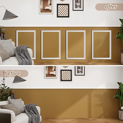 Peel and Stick Wall Molding Kit, Accent Wall Panels for Interior Wall Decor with Double-Sided Tape, 4 Set Pre-Cut PS Wainscoting Panels (16 * 24 in) - size: 16x24, style: T40-2