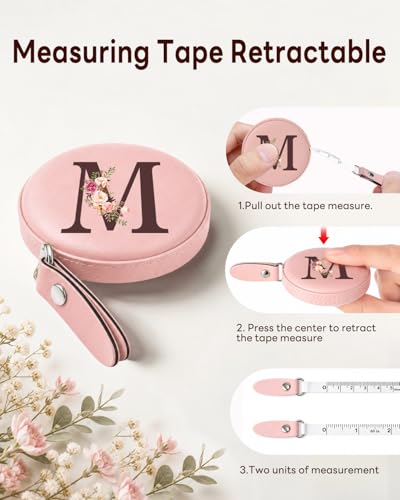 Maicican Retractable Tape Measure, Pink Leather Sewing Measuring Tape, M - color: Tape Measure-Pink M