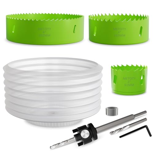 Bi-Metal Hole Saw Kit 8PCS(2"/4"/6") with Quick Change Arbors for Wood,Thin Metal and Drywall Cutting with Dust Cover and Accessories - size: 2" & 4" & 6" & Arbors