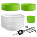 Bi-Metal Hole Saw Kit 8PCS(2"/4"/6") with Quick Change Arbors for Wood,Thin Metal and Drywall Cutting with Dust Cover and Accessories - size: 2" & 4" & 6" & Arbors