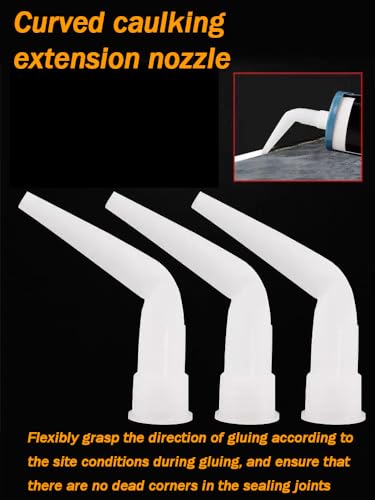 10+5+5 Pack White Curved Caulking Nozzle, Replacement Extension Applicator Tip for Sausage Caulk Gun