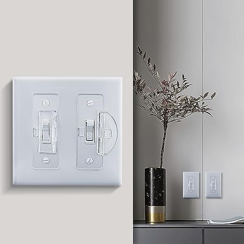 Roxiuc Switch Guard - Light Switch Cover Guard - Childproof - Clear (4pc) - Toggle Switch Compatible - Approximately 3.5"L x 1"W x 0.5"D - Electrical Safety Product - size: 4 Pack