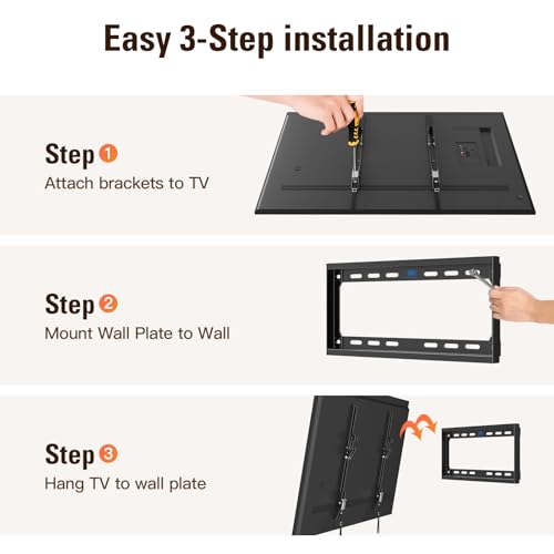 Mounting Dream Tilting TV Mounts for Most 26-60 Inch LED, LCD TVs up to VESA 400 x 400mm and 88 LBS Loading Capacity, TV Wall Mount Bracket Fits 8''-16'' Studs, Quick Lock and Release MD2268-MK - size: For 26"-60“ TV
