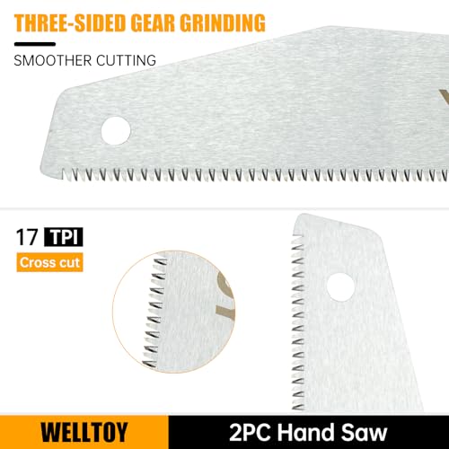2PC Small Hand Saw,6 inch Japanese Pull Saws with Anti-Slip handle,Flexible Blade,17 TPI Japanese Flush Cut Saw for Flush Cut Woodworking,DIY and Small Project. - size: 2Pcs
