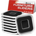 Upgrade Furniture Sliders with Groove - Furniture Sliders for Carpets - size: 4.3in 8Pack