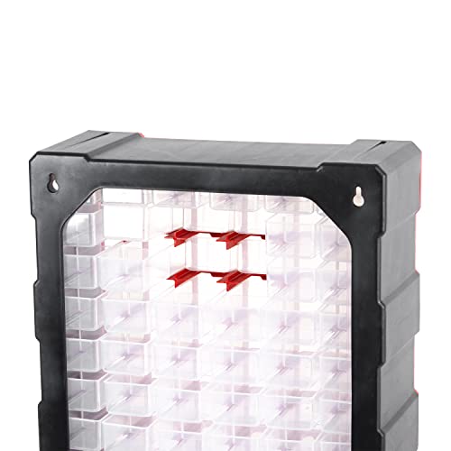 INTERTOOL Small Parts Organizer for Hardware & Screws | 60 Removable Bins with Dividers | Wall Mount or Desktop Craft & Lego Storage Cabinet | 19” x 15” x 6” BX08-4016 - style: 60 Drawers