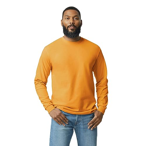 Gildan Adult Heavy Cotton Long Sleeve T-Shirt, Style G5400, 2-Pack - color: Gold, size: Medium