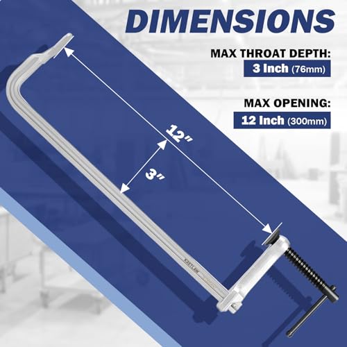 Bar Clamps 4-Pack, 12-Inch Light-duty Drop Forged Steel F Clamps (450 lbs) for Welding and Woodworking - style: 450 Lbs