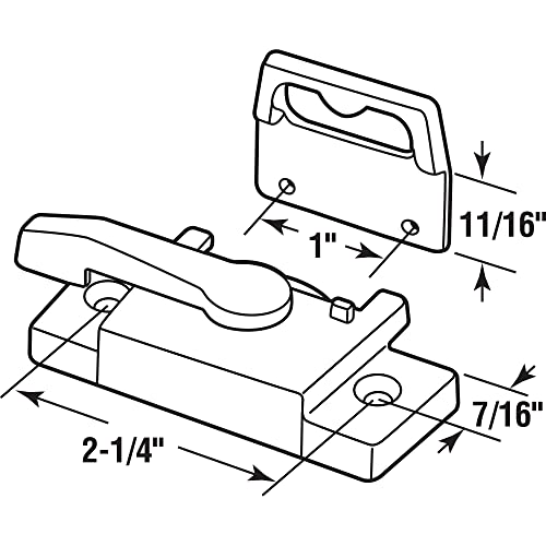 Prime-Line F 2767 Sash Lock with Face-Mount Keeper, 2-1/4 in. Hole Center Spacing, for Vertical Sliding Windows, Diecast Zinc, White (Single Pack)
