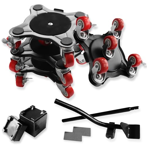 Carbon Steel Furniture Dolly Moving, 2200LBs Capacity Heavy Duty - size: XL 550 lbs each (2,200 lbs total for 4)
