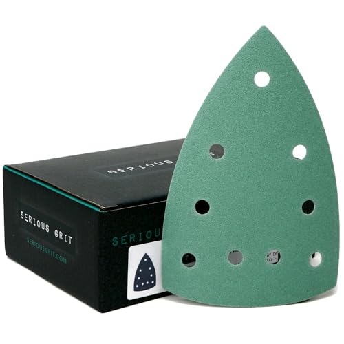 Serious Grit - 4" x 6" Delta P150 Grit Sanding Sheets - 50 Pack Box | Fits Festool DTS 400 & Mirka DEOS Delta Sanders - Heavy-Duty Hook & Loop Wet/Dry Film Sandpaper for Detail Work - size: 150 Grit