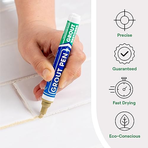 Grout Pen Beige Tile Grout Paint Marker - Narrow 5mm Tip (7mL) - 3 Pack - style: Beige
